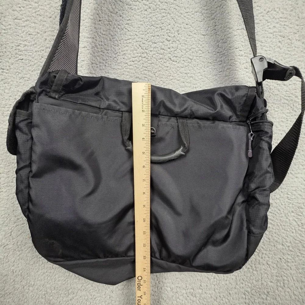 L.L. Bean Messenger Bag Mens Large Black Nylon Crossbody Travel Organizer